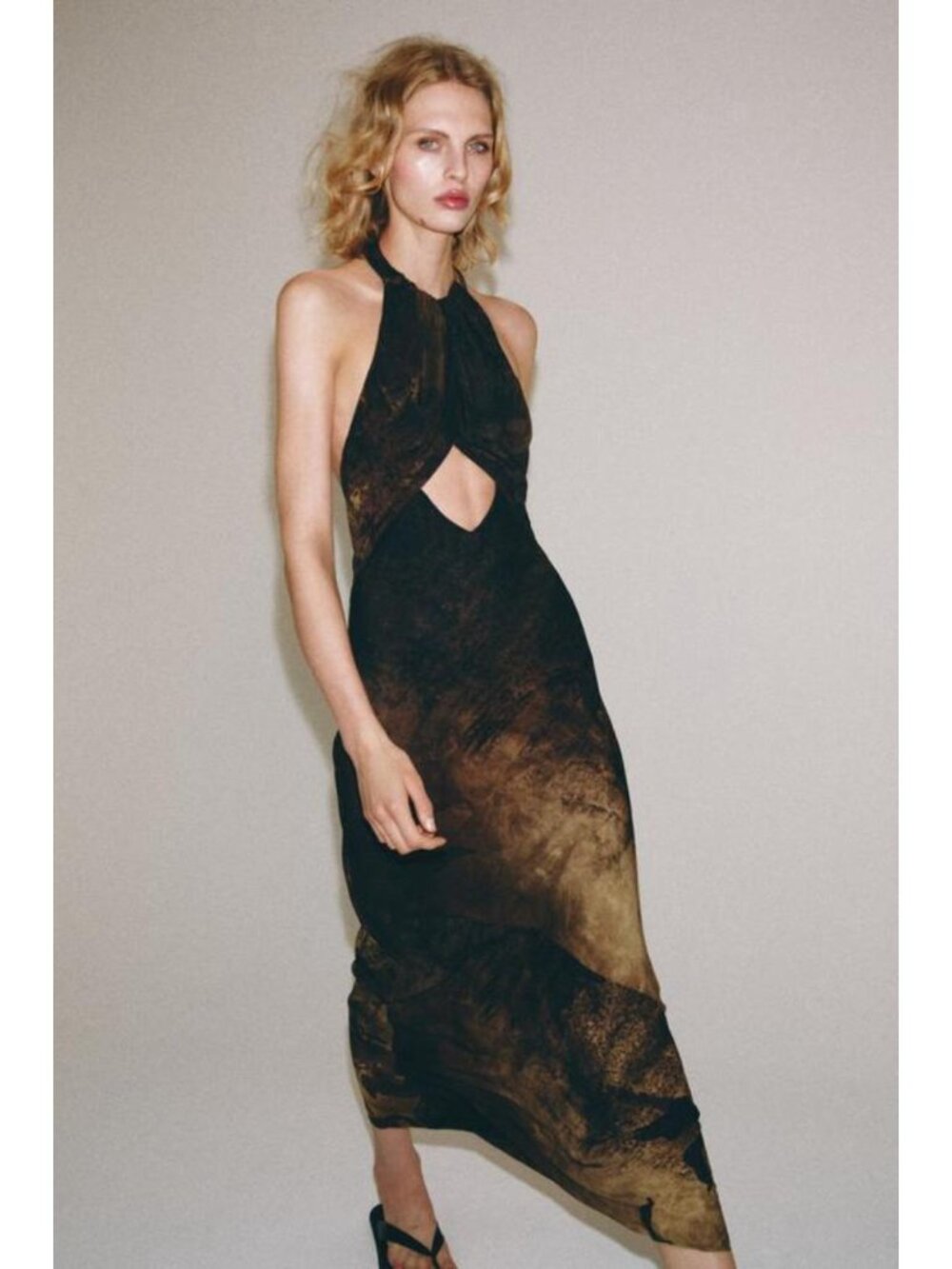 ZARA ZW COLLECTION PRINTED HALTER NECK DRESS 9046/838/330 - Picture 7 of 9